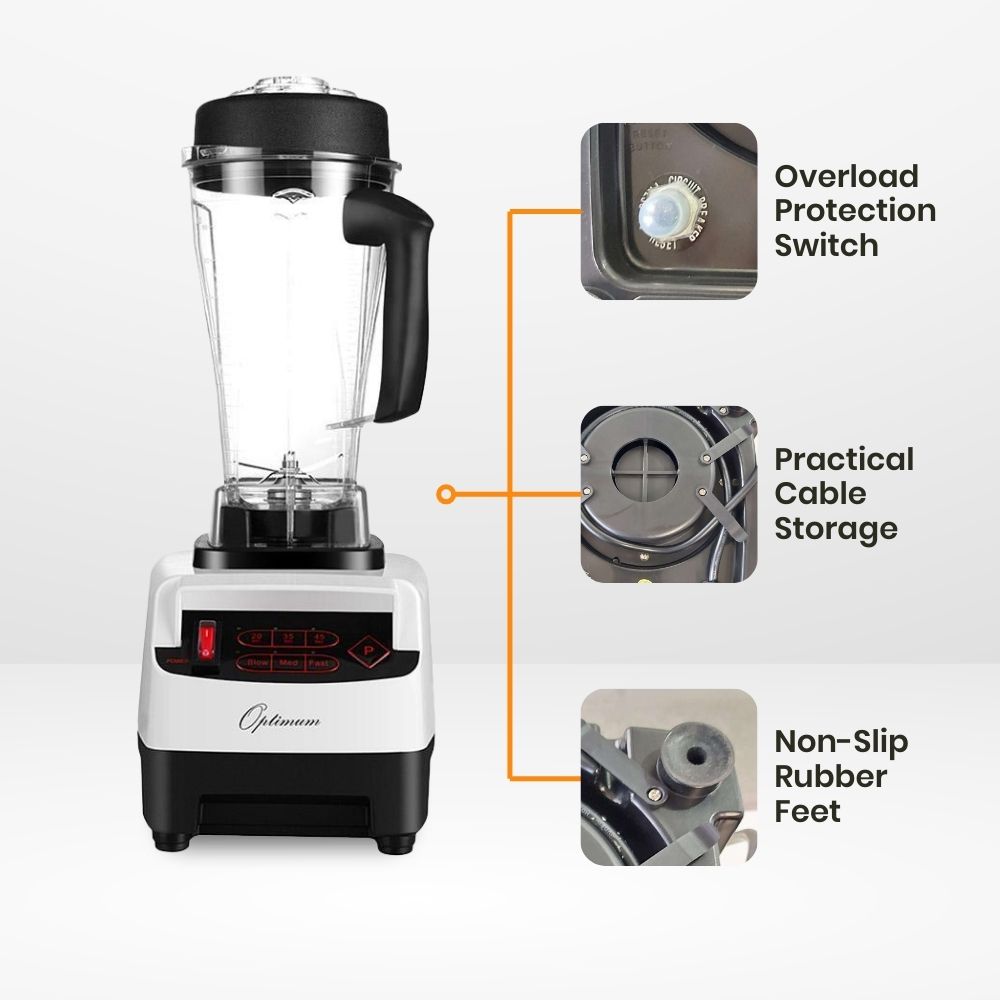 froothie best high speed blender optimum 9200A award winner powerful 2611 watts, overload protection, cable storage, non slip rubber feet