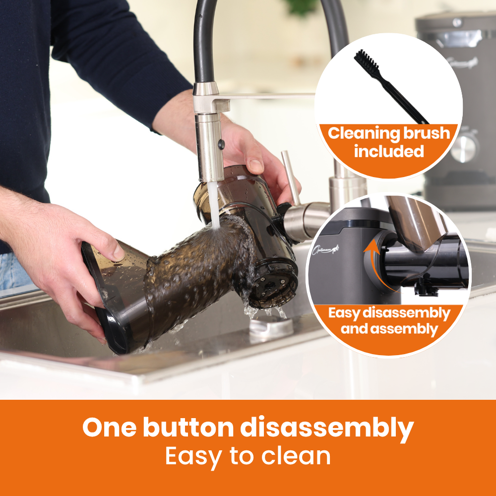 h3000 essential horizontal cold press juicer is easy to assembly and clean