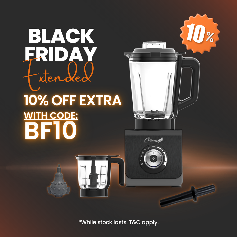 
                  
                    optimum 9400 essential food blender smoothie drink maker with glass jug black garlic peeler bpa free plastic jug stainless steel jug special black friday discount
                  
                
