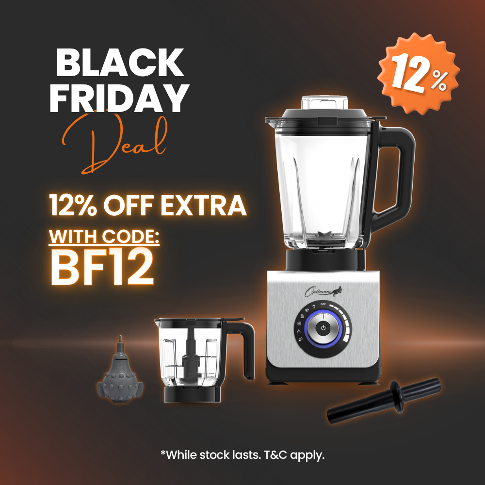 
                  
                    optimum 9400 essential food blender smoothie drink maker with glass jug silver garlic peeler bpa free plastic jug stainless steel jug special black friday discount
                  
                