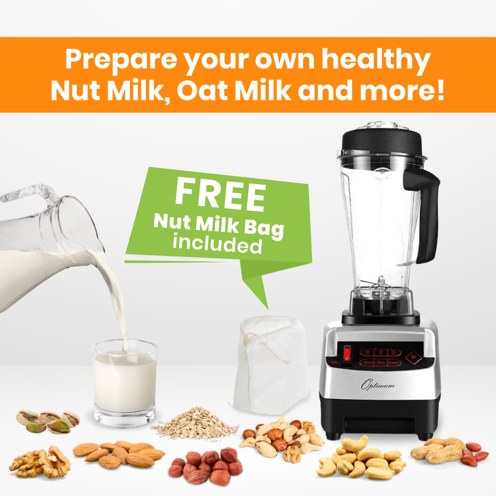
                  
                    froothie best high speed blender optimum 9200A award winner powerful 2611 watts, nut milk bag
                  
                