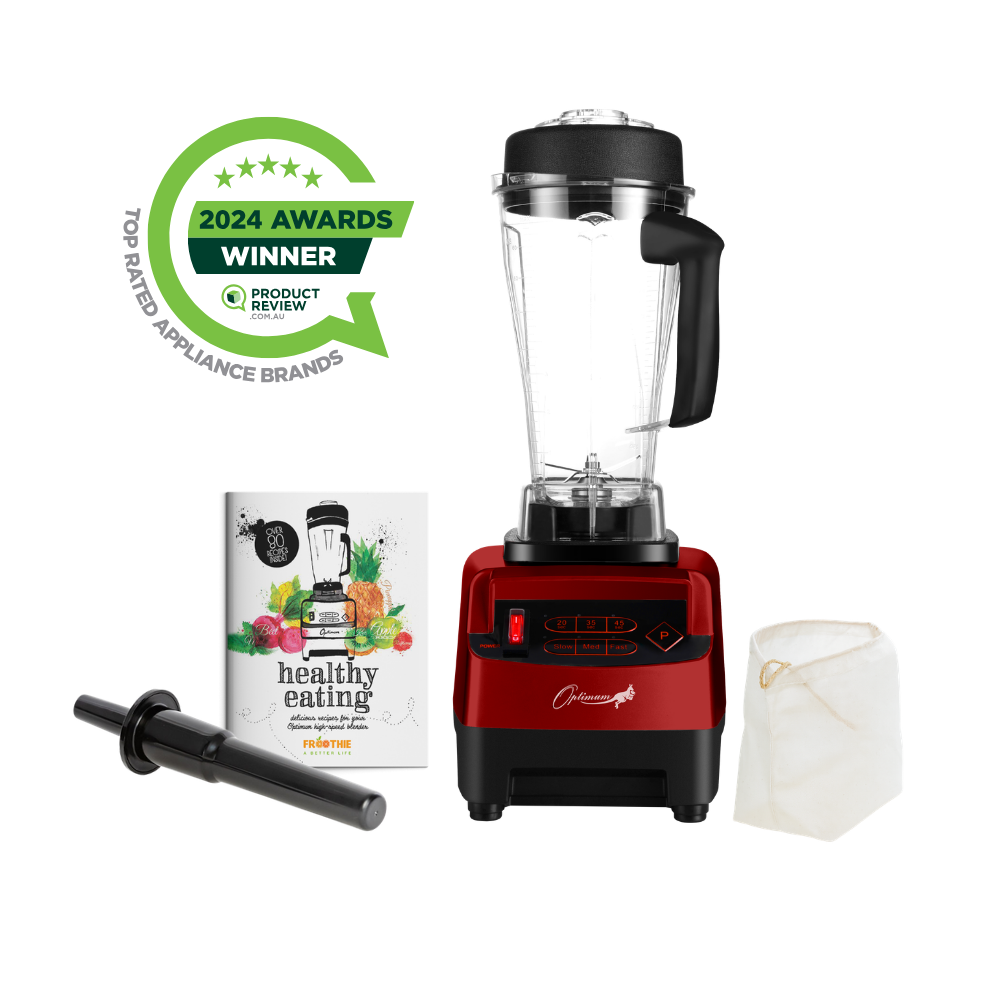 froothie best high speed blender optimum 9200A award winner powerful 2611 watts, red