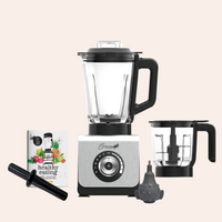Thumbnail for optimum 9400 essential food blender smoothie drink maker with glass jug silver garlic peeler bpa free plastic jug stainless steel jug