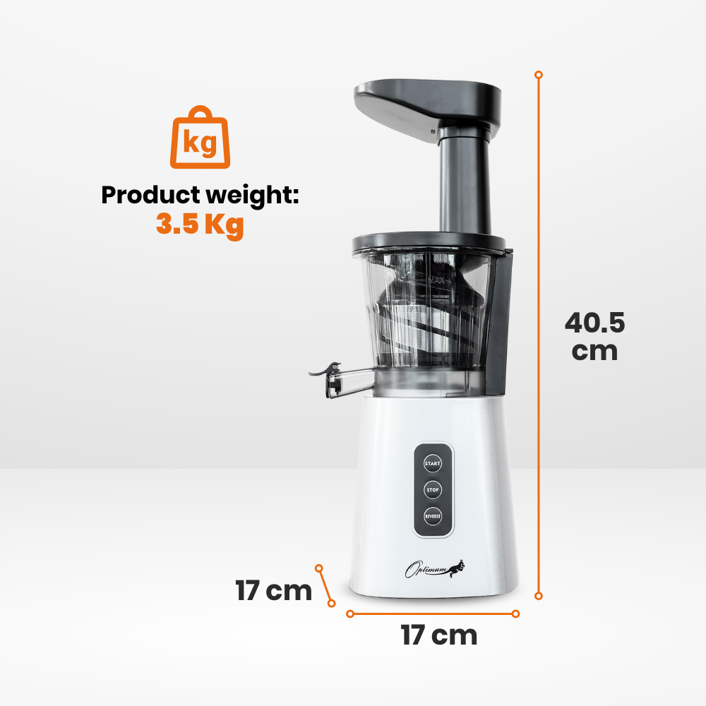 
                  
                    Optimum 600M juicer with measurements and weight 3.5kg  displayed on a white background
                  
                