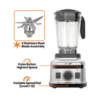 Thumbnail for optimum 9400 3rd gen smoothie blender best in australia black powerful 1500w motor stainless steel blade assembly