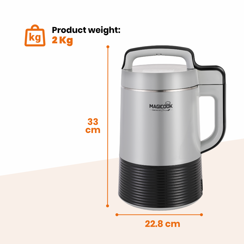 
                  
                    Stainless steel Magicook Pro award winner product with weight and dimensions displayed
                  
                